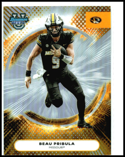 2025 Bowman University Best Refractor #12 Beau Pribula Missouri Tigers