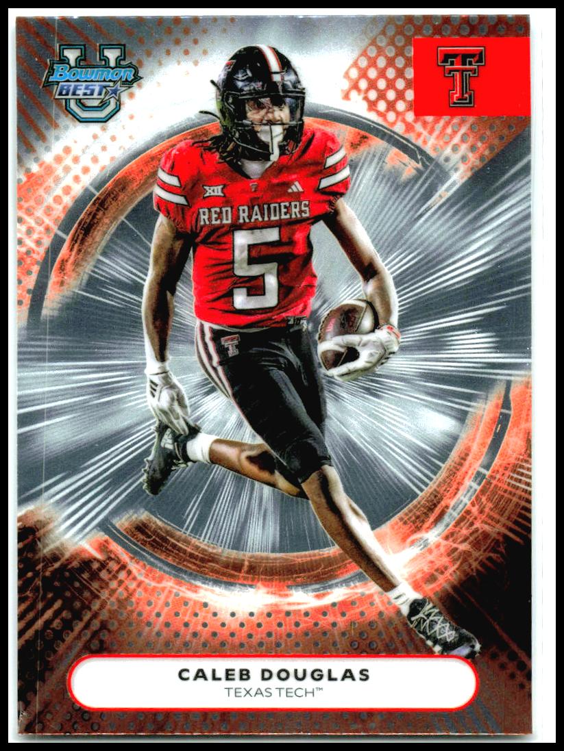 2025 Bowman University Best #47 Caleb Douglas Texas Tech Red Raiders