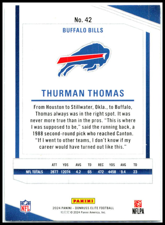 2024 Donruss Elite #42 Thurman Thomas Buffalo Bills