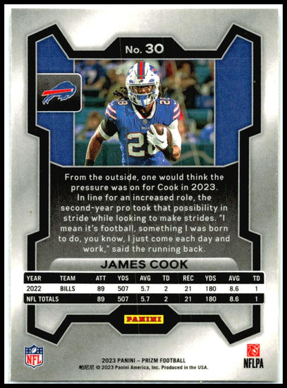2023 Panini Prizm Silver #30 James Cook Buffalo Bills