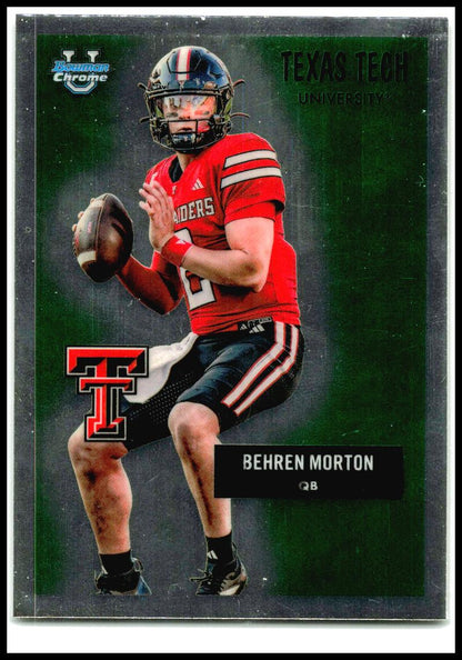 2025 Bowman University Chrome 1955 Bowman #55AV-11 Behren Morton Texas Tech