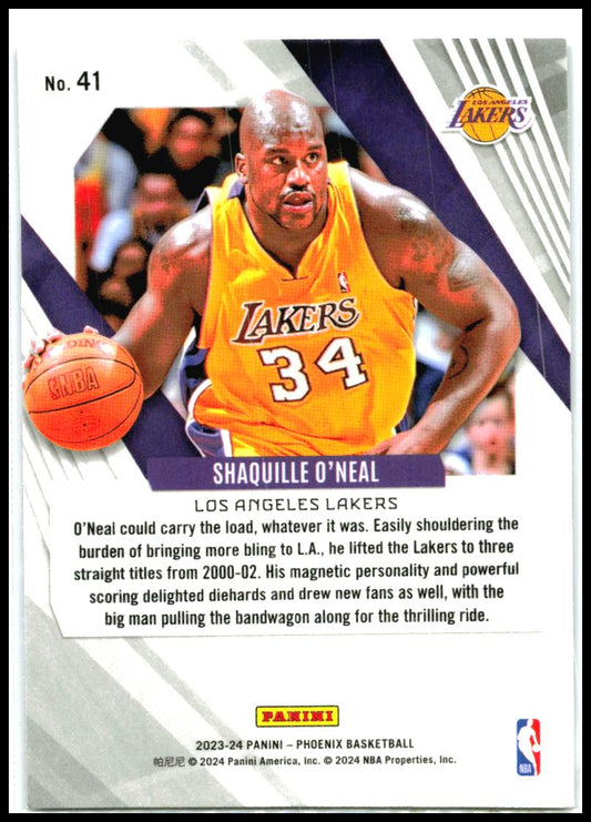 2023-24 Panini Phoenix Phoenix Blue Ice #41 Shaquille O'Neal Los Angeles Lakers