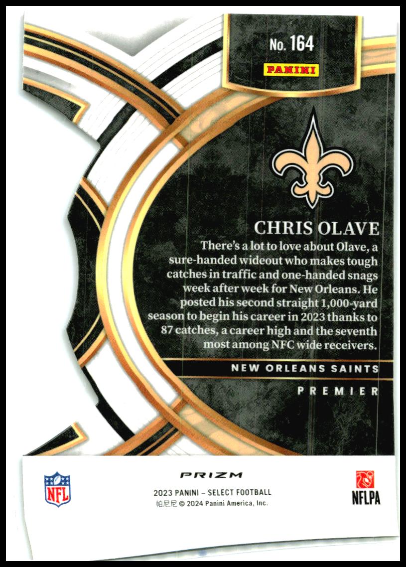2023 Panini Select Red and Yellow Prizms Die Cuts #164 Chris Olave Saints
