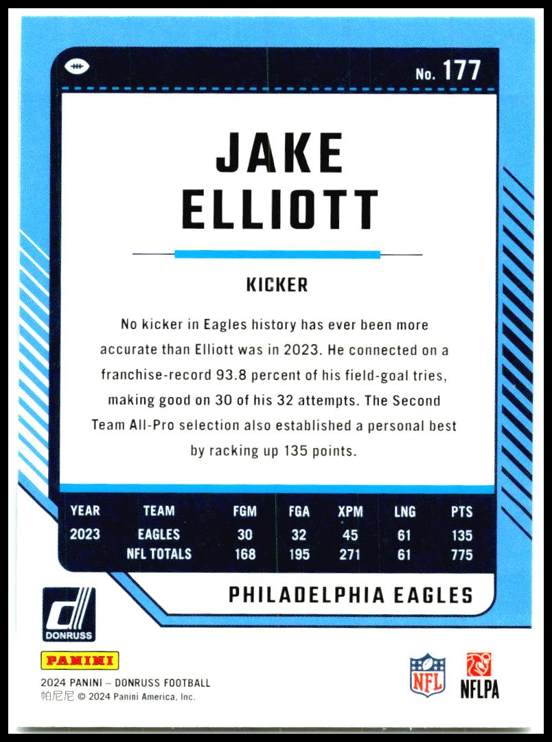 2024 Donruss #177 Jake Elliott Philadelphia Eagles