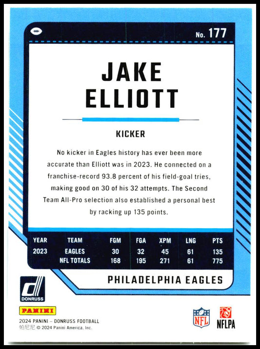 2024 Donruss #177 Jake Elliott Philadelphia Eagles