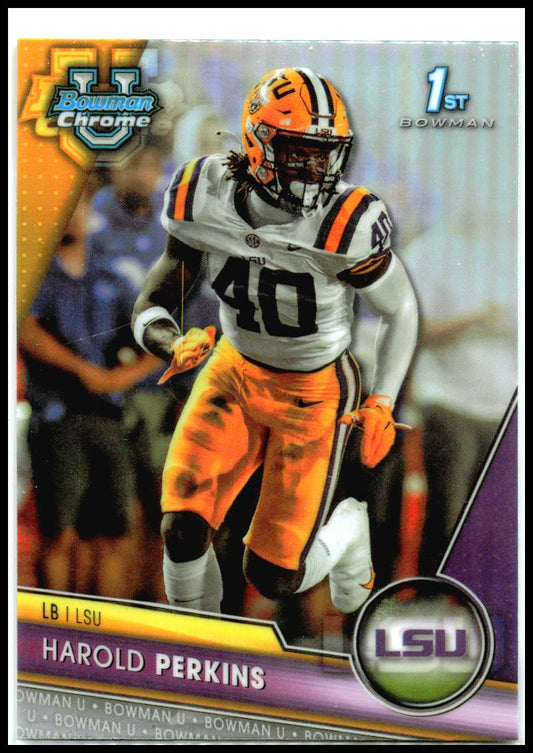 2023 Bowman University Chrome Refractor #41 Harold Perkins LSU Tigers