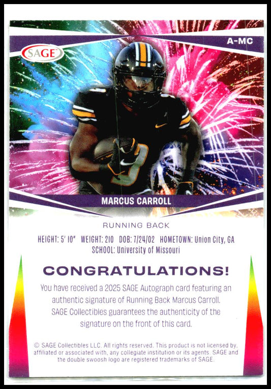 Sage Auto #A-MC Marcus Carroll
