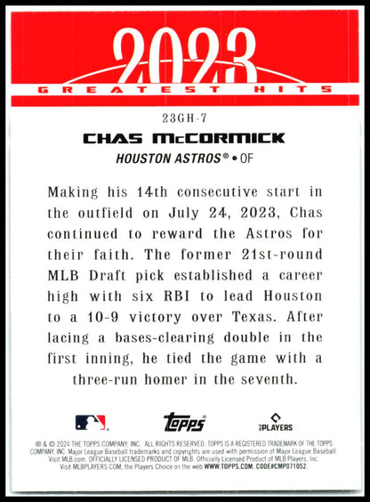 2024 Topps 2023 Greatest Hits #23GH-7 Chas McCormick Houston Astros