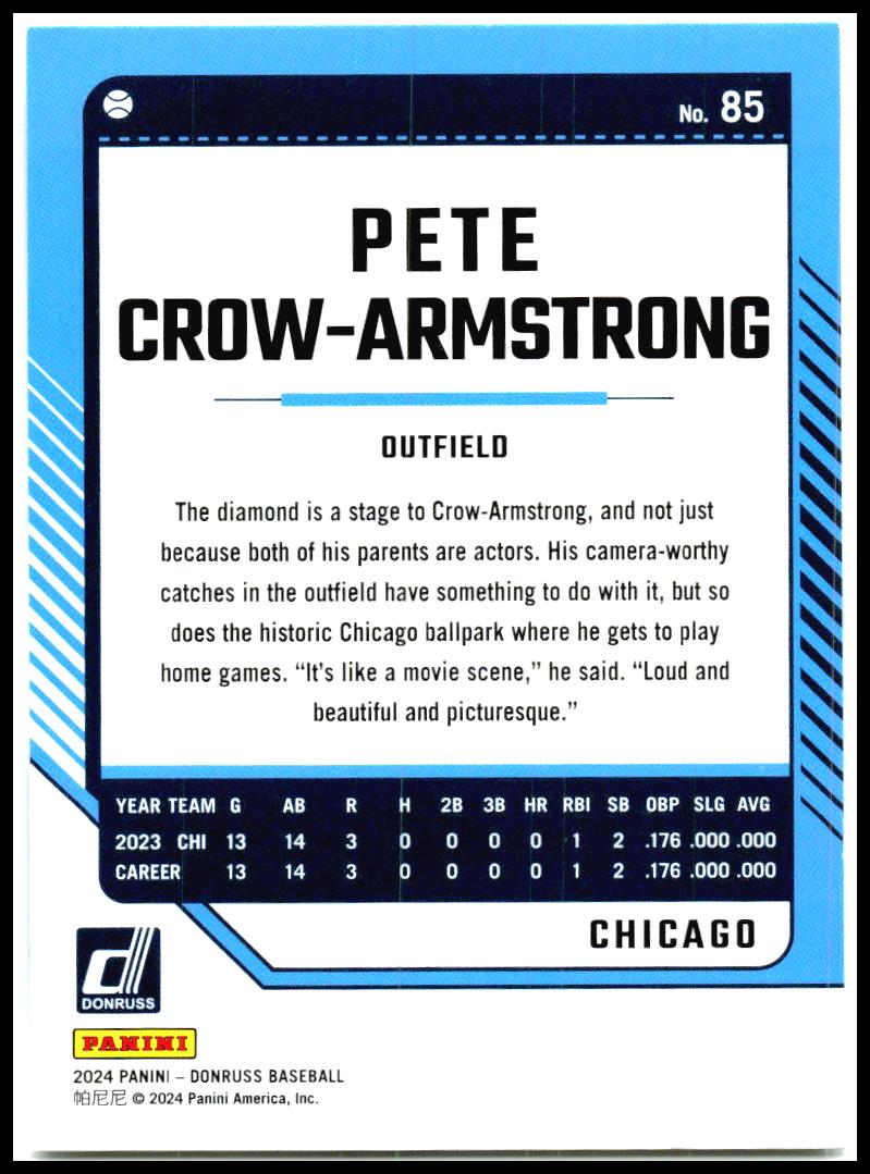 2024 Donruss #85 Pete Crow-Armstrong Chicago Cubs