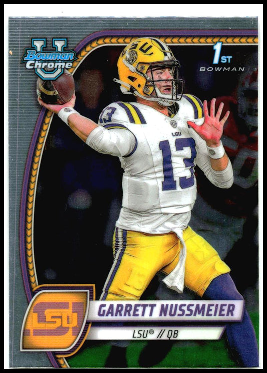 2024 Bowman University Chrome #5 Garrett Nussmeier LSU Tigers
