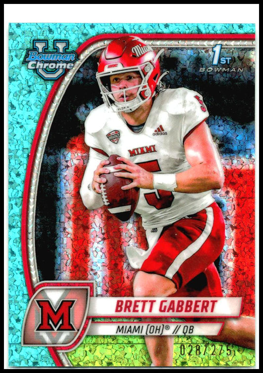 2024 Bowman University Chrome Aqua Mini-Diamond /275 #27 Brett Gabbert