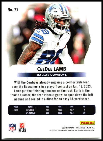 2023 Panini Prestige #77 CeeDee Lamb Dallas Cowboys