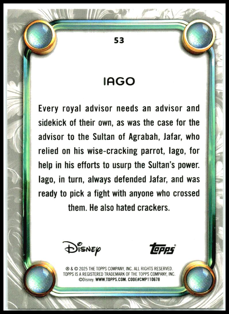 2025 Topps Disney Wonder Diamante Foil #53 Iago