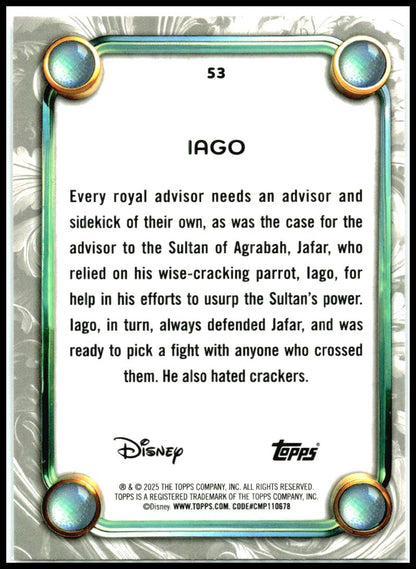 2025 Topps Disney Wonder Diamante Foil #53 Iago
