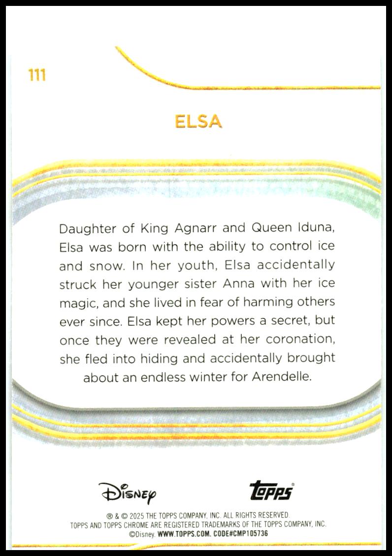 2025 Topps Chrome Disney #111 Elsa