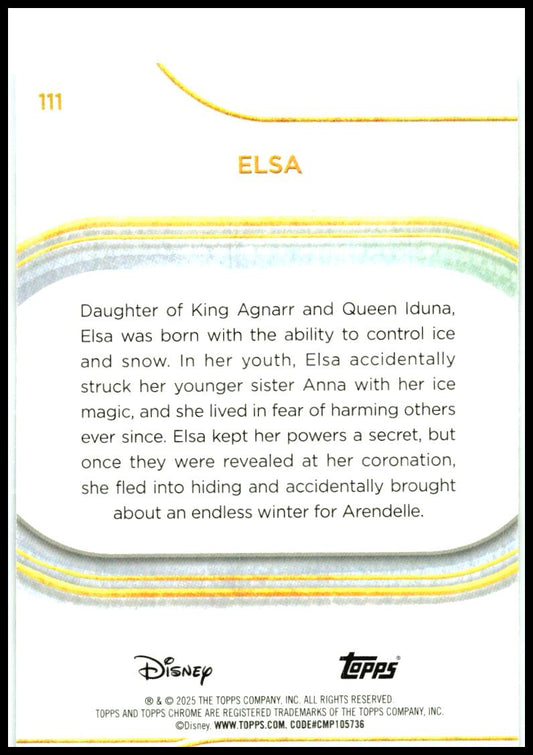 2025 Topps Chrome Disney #111 Elsa