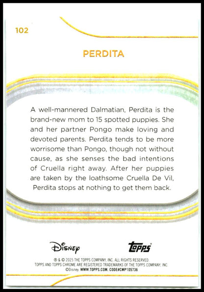 2025 Topps Chrome Disney Aqua Mini-Diamonds /199 #102 Perdita