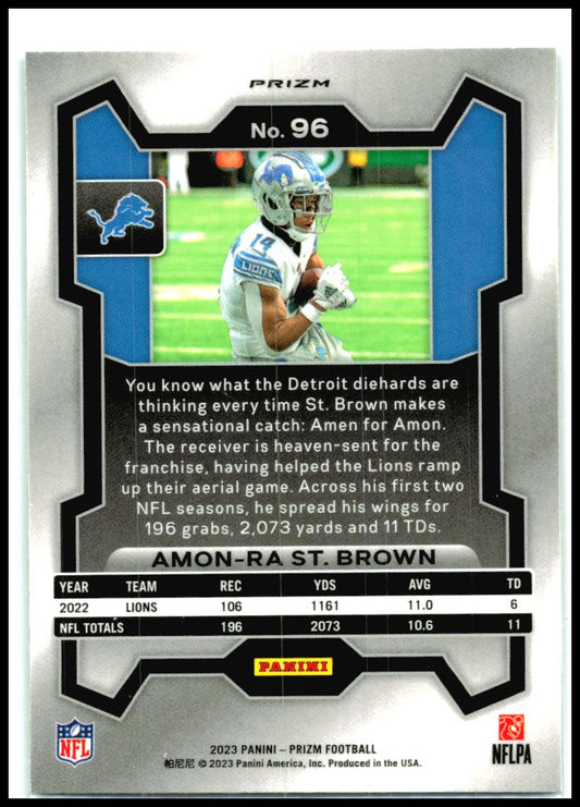 2023 Panini Prizm Green #96 Amon-Ra St. Brown Detroit Lions