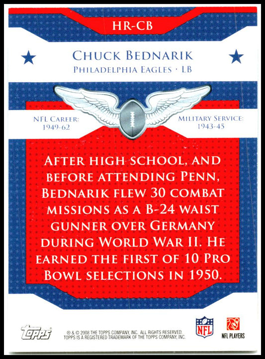 2008 Topps NFL Honor Roll #HR-CB Chuck Bednarik Philadelphia Eagles
