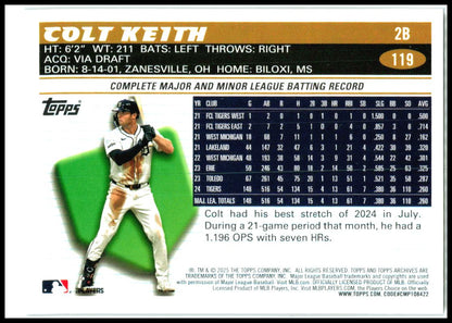 2025 topps archives Black #119 Colt Keith