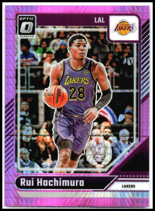 2024-25 Donruss Optic Hyper Pink #18 Rui Hachimura Los Angeles Lakers