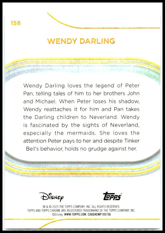 2025 Topps Chrome Disney #158 Wendy Darling