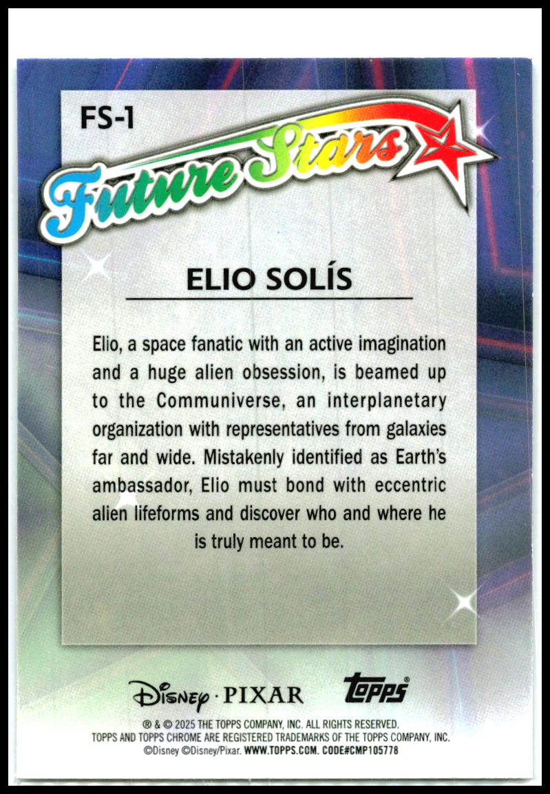 2025 Topps Chrome Disney Future Stars #FS-1 Elio Solis