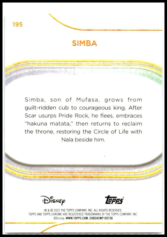 2025 Topps Chrome Disney Mini-Diamonds #195 Simba