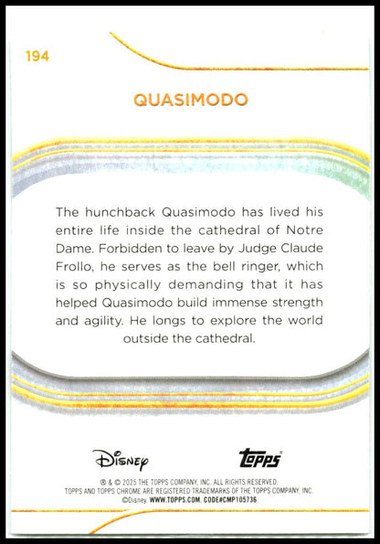 2025 Topps Chrome Disney #194 Quasimodo