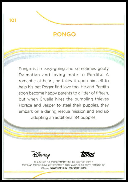 2025 Topps Chrome Disney #101 Pongo