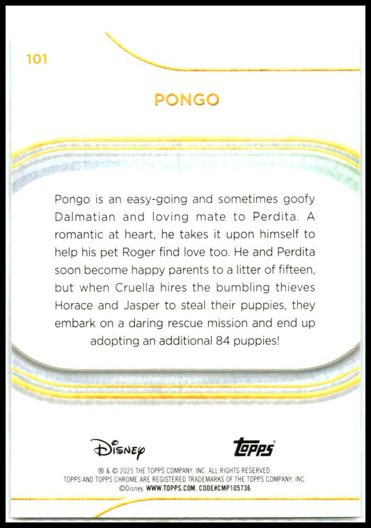 2025 Topps Chrome Disney #101 Pongo