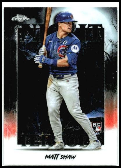 2025 Topps Update Night Terrors #NT-20 Matt Shaw Chicago Cubs