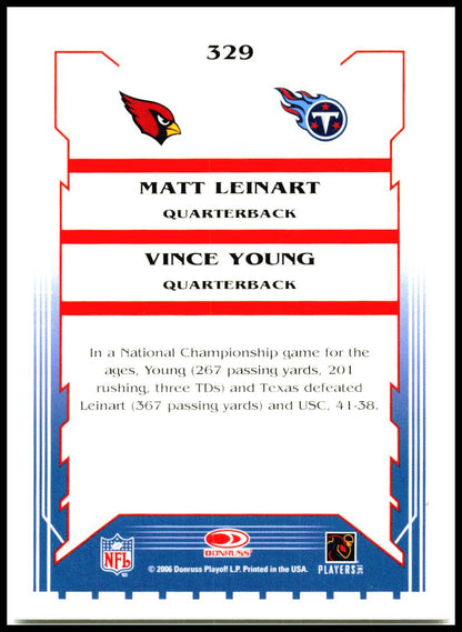 2006 Score #329 Matt Leinart / Vince Young