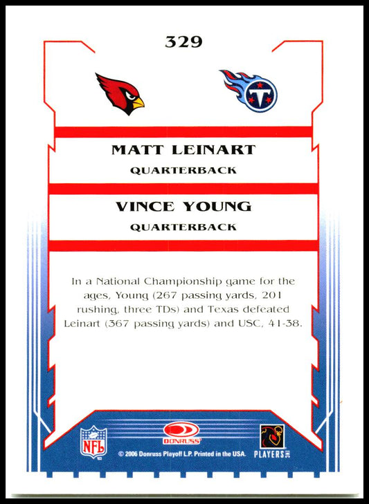 2006 Score #329 Matt Leinart / Vince Young