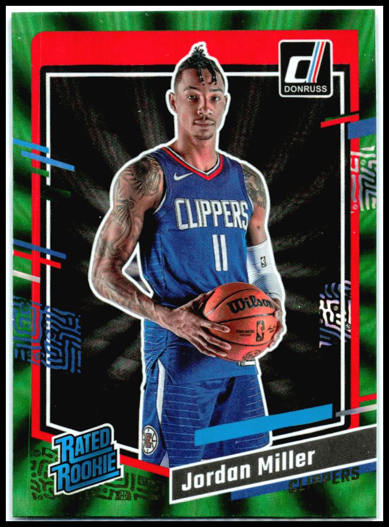 2023-24 Donruss Green Laser Holo #236 Jordan Miller Rookie Los Angeles Clippers