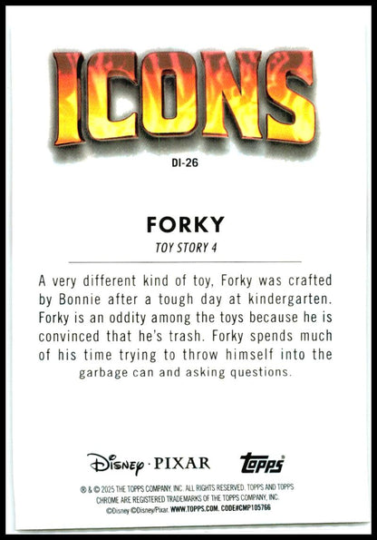 2025 Topps Chrome Disney Disney Icons #DI-26 Forky