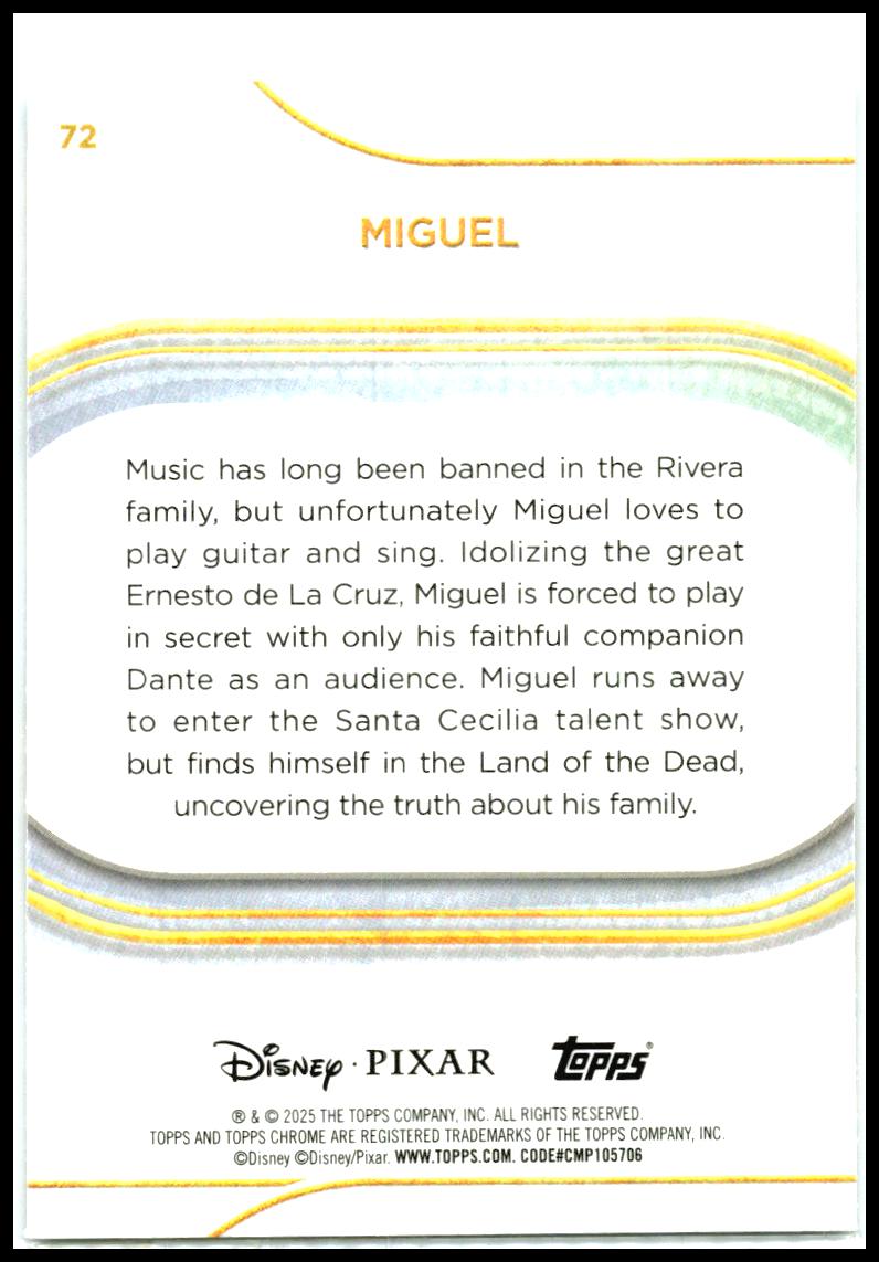 2025 Topps Chrome Disney #72 Miguel