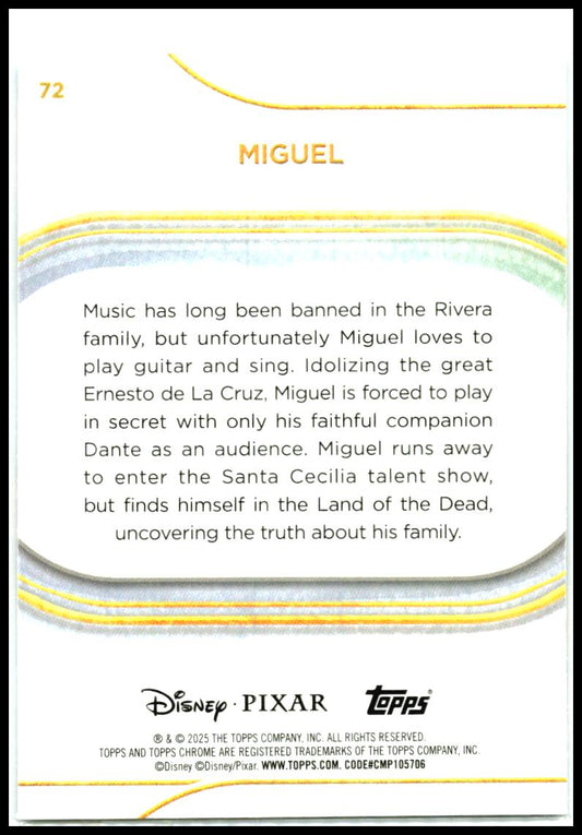 2025 Topps Chrome Disney #72 Miguel