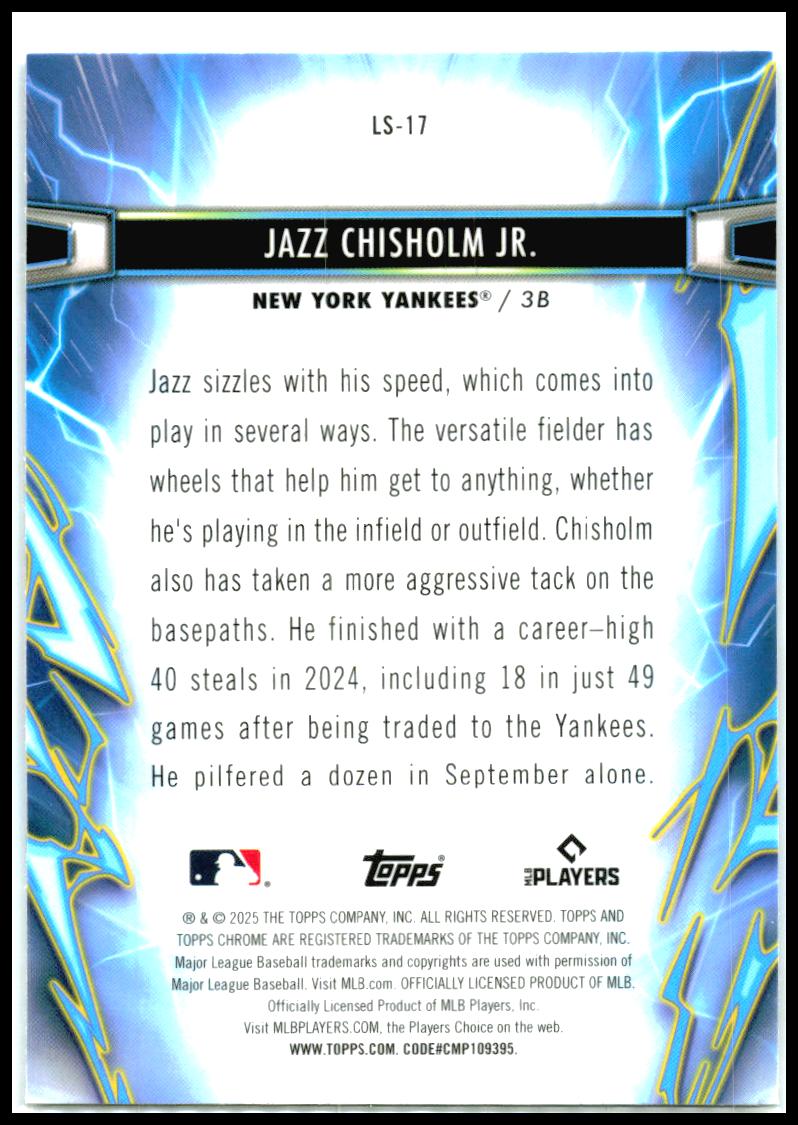 2025 Topps Chrome Cosmic Light Speed #LS-17 Jazz Chisholm JR.