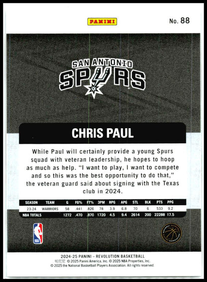 2024-25 Panini Revolution #88 Chris Paul San Antonio Spurs