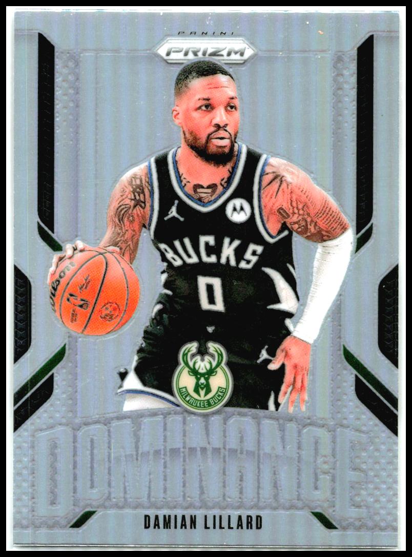 2024-25 Panini Prizm Dominance Prizms Silver #1 Damian Lillard Milwaukee Bucks