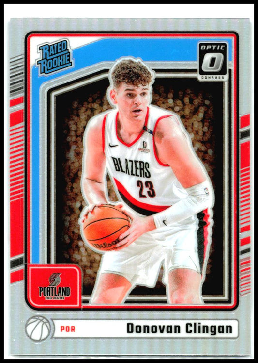 2024-25 Donruss Optic Holo #272 Donovan Clingan Rookie Portland Trail Blazers