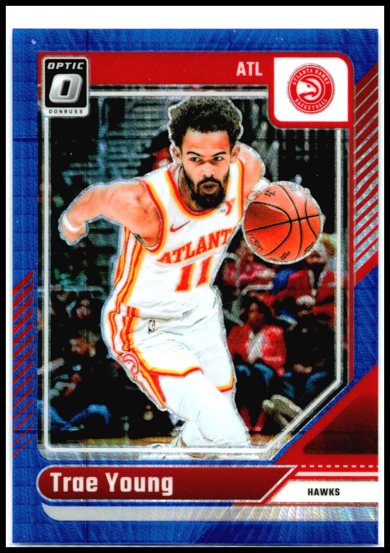 2024-25 Donruss Optic Hyper Blue #186 Trae Young #/175 Atlanta Hawks