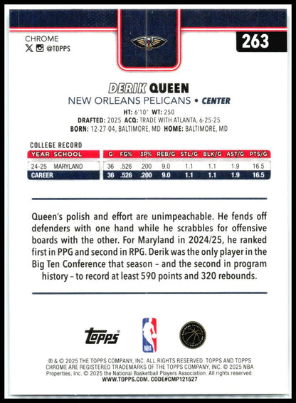 2025-26 Topps Chrome #263 Derik Queen