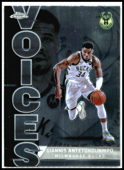 2025-26 Topps Chrome Voices #VS-2 Giannis Antetokounmpo