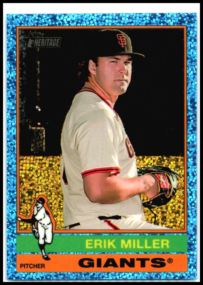 2025 HERITAGE HIGH NUMBER Light Blue Sparkle Refractor #558 Erik Miller