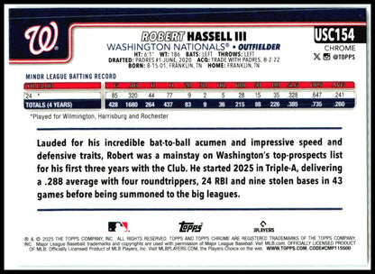 2025 Topps Chrome Update Negative #USC154 Robert Hassell III Rookie Nationals