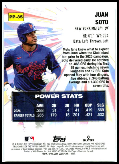 2025 Topps Chrome Update Power Players #PP-35 Juan Soto New York Mets