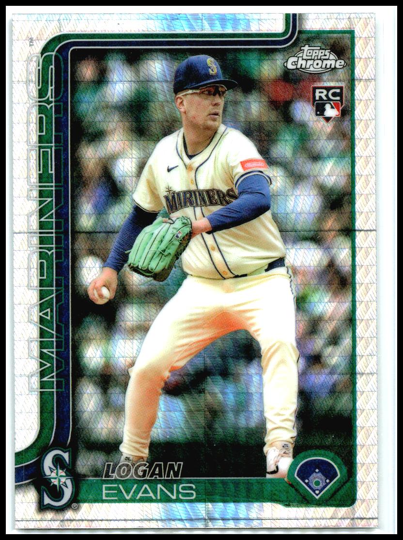 2025 Topps Update Prism #USC194 Logan Evans Rookie Seattle Mariners