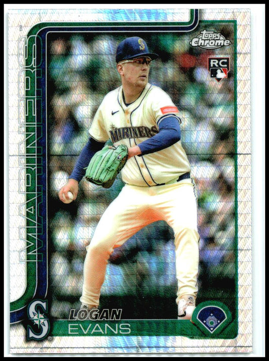 2025 Topps Update Prism #USC194 Logan Evans Rookie Seattle Mariners
